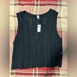 Old Navy Black Knit Tank Top with Tie Detail
